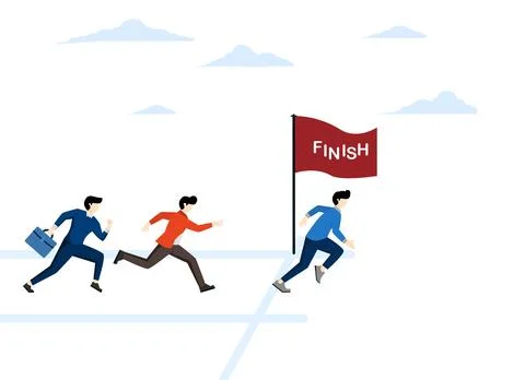 Going further or one step ahead of goals, more effort to ensure success. Stock Illustration