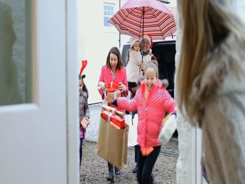 Going To Grandma's For Christmas Stock Footage 80473042