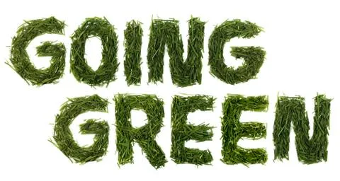 Going Green Grass Words Stock Photos