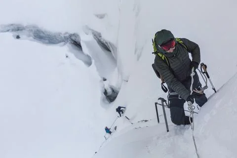 Going high with the team Foto stock