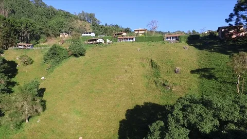 Going up to the houses Stock Footage 106853940