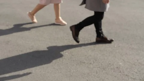 Going legs shadow Stock Footage 99448136
