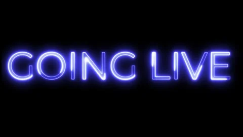Going Live Neon Text Animation | Streaming Announcement Video stock 320880275