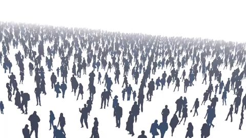 Going from a massive crowd of people to up high in the sky Stock Footage 132671887