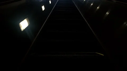 Going up on the metro escalator Stock Footage 115606581