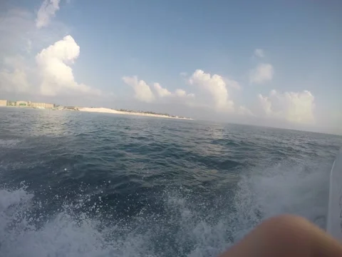 Going on a motorboat in maldives Stock Footage 138896259