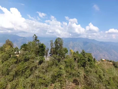 Going up mountain aerial with drone Stock Footage 72686312