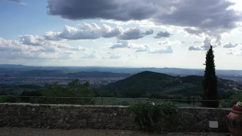Going out door tuscany view villa Stock Footage 143556293