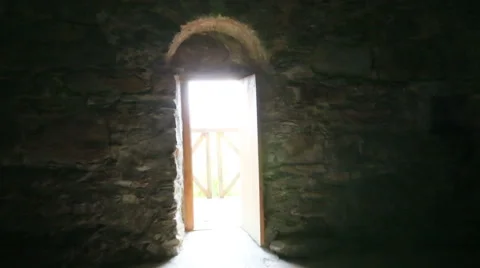 Going out into light and panorama view Stock Footage 52848473