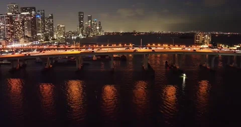Going over the bridge of Downtown Miami Video stock 232725501