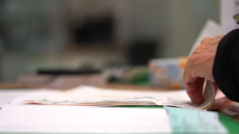 Going over the paperwork of a new purchase agreement Video stock 96068398