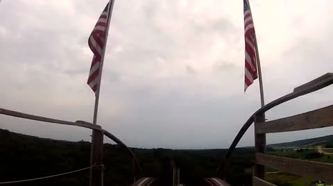 Going over top and the big drop of a roller coaster Video stock 27147581