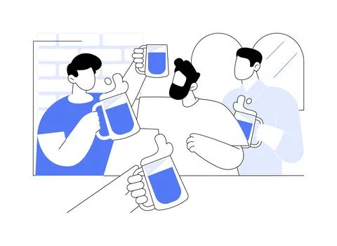 Going to a pub isolated cartoon vector illustrations. Stock Illustration