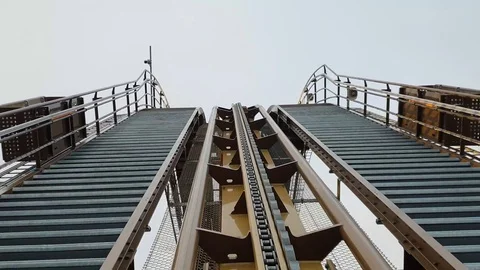 Going up in a rollercoaster Stock Footage