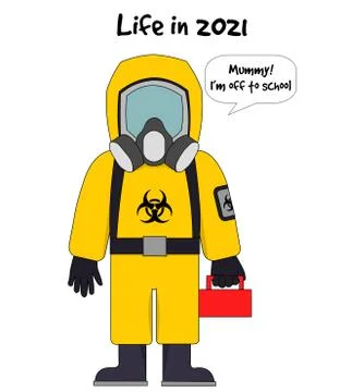 Going to school in 2021 Stock-Illustration