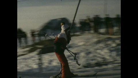 Going up on a ski lift Stock Footage 251835556