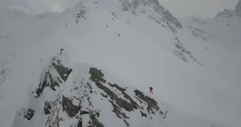 Going up with skies Stock Footage 152854076