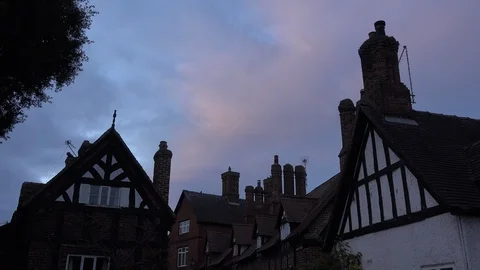 Going to sleep Chimney smoke going into the atmosphere England UK 4K Stock Footage 106185517