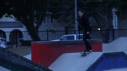 Going solo at skate park Stock Footage 109111087