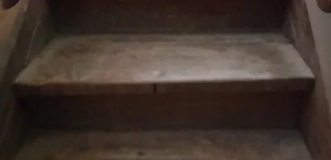 Going up Staircase Of Old Building Stock Footage 137525637