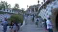 Going up the stairs at the main entrance to Park Guell, Barcelona 4k or 4k+ Resolution