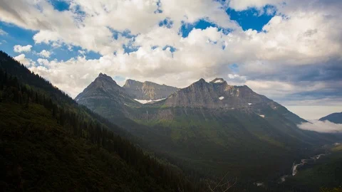 Going to the Sun Mountain Timelapse Wide, Glacier National Park, Montana, USA Stock Footage 103867451