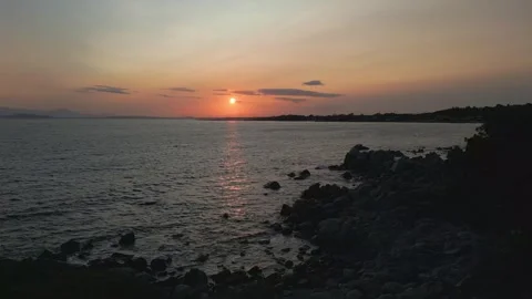 Going into the sunset on the sea Video stock 245549254