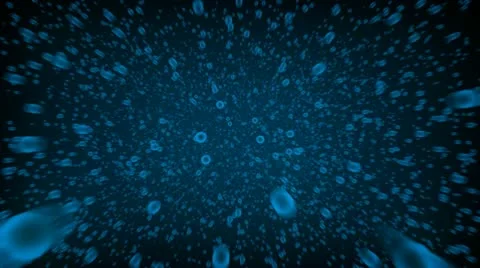 Going Through Bubbles In Depth of Blue Vídeo Stock 12608984