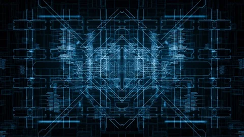 Going through a cyber and modern tunnel Stock Footage 94685923