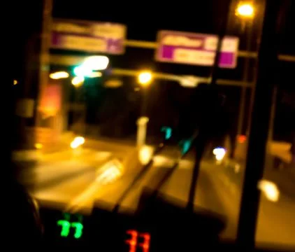Going through E-Zpass on Bus Blurred Stock Photos