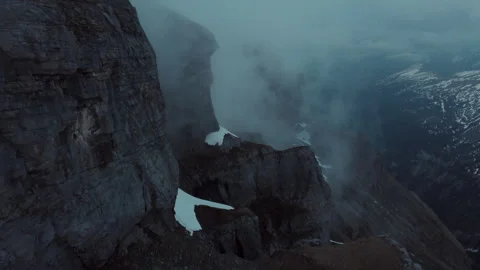 Going through the Mountains Fog Stock Footage 278841497