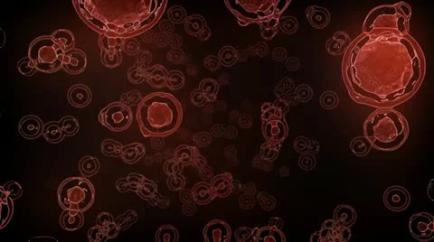Going Through Red Molecular Meta Particles Stock-Footage 11358316