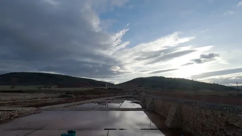Going through a salt pan with the car Stock Footage 222009204