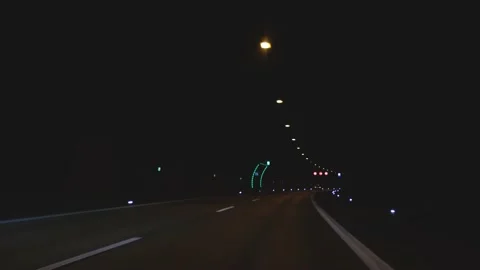 Going through the tunnel. The road is underground Stock Footage 164795097