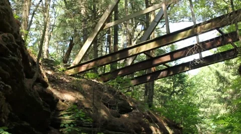 Going under an abandoned bridge Stock Footage 7515750