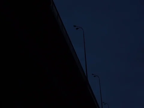 Going under the bridge at night - thriller effect Stock Footage 71863205