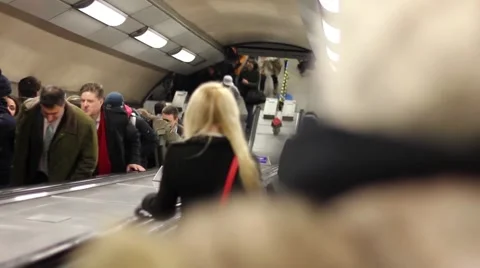 Going underground on an escalator Stock Footage 46223040