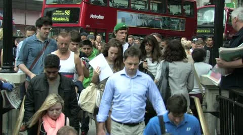 Going underground- people going on the underground Stock Footage 12151628