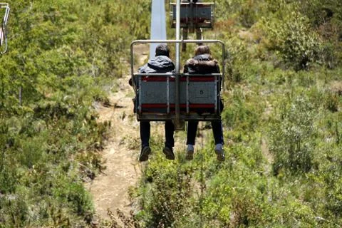 Going uphill with cablecar Stock Photos