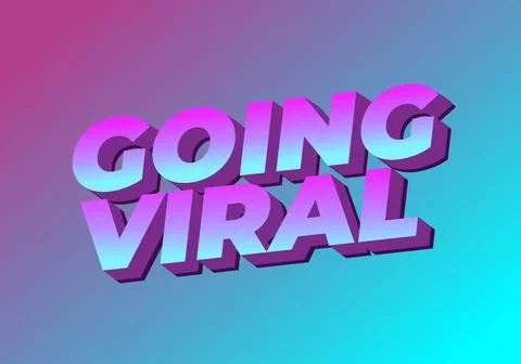 Going viral. Text effect in 3D style with modern colors Illustration