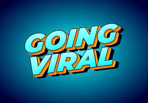 Going viral. Text effect in eye catching color and 3D look effect Stock Illustration