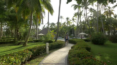Going to the Vista Sol Hotel pool in The Dominican Republic Stock Footage 50386006