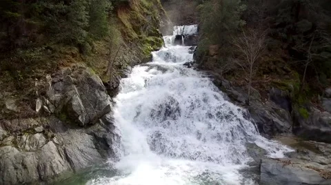 Going Up Waterfall Stock Footage 61548911