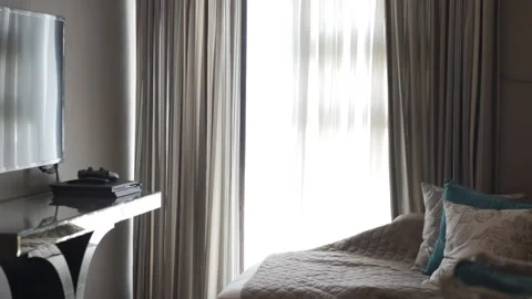 Going to the window inside the aparment Stock Footage 149254241