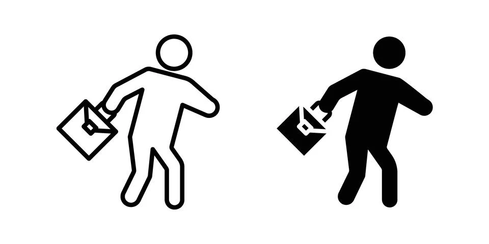 Going to work icon set modern line and solid style collection. Stock Illustration