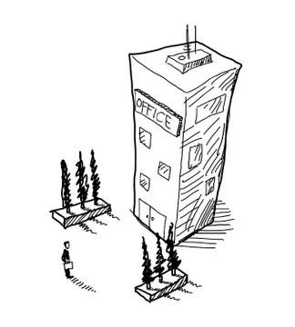 Going To Work Office Doodle Stock Illustration