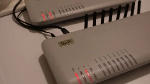 GoIP working with SIM cards. C0082 Stock Footage 255003967