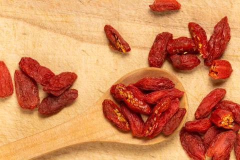 Goji Berries Background Texture Stock-Fotos