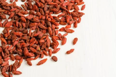 Goji berry dried, closeup background.. Stock Photos