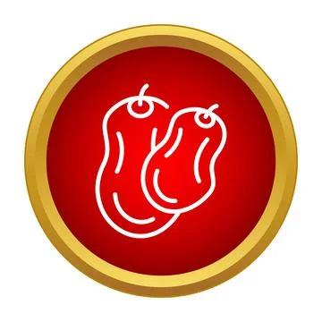 Goji berry fruit icon button on red background Stock Illustration